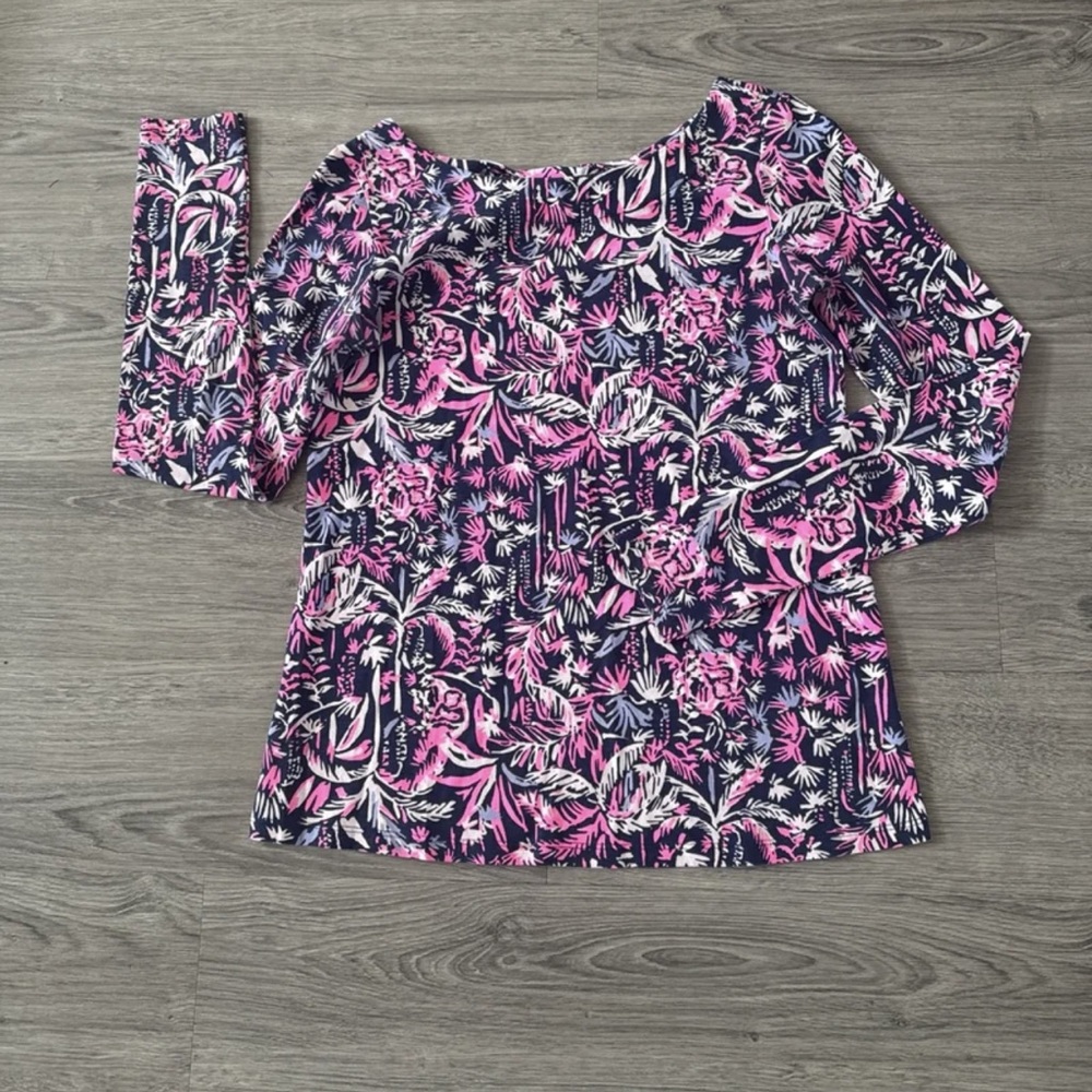 Lilly Pulitzer TristanTop XS bust 32” Long Sleeve Bright Tropical Print NEW $78